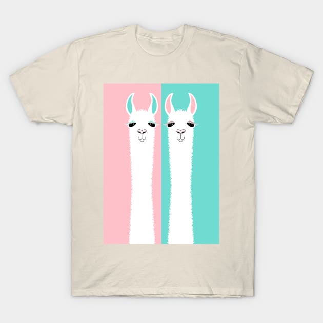 TWO ON PINK AND BLUE T-Shirt by JeanGregoryEvans1